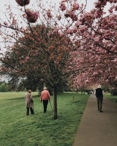 People walking in the park